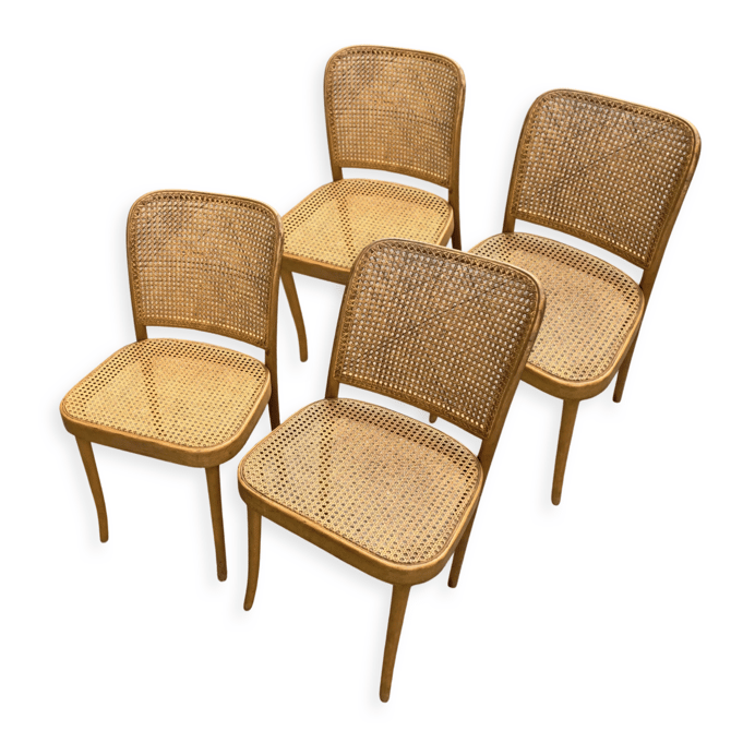 Josef Hoffman Thonet Cane Chairs Set of 4