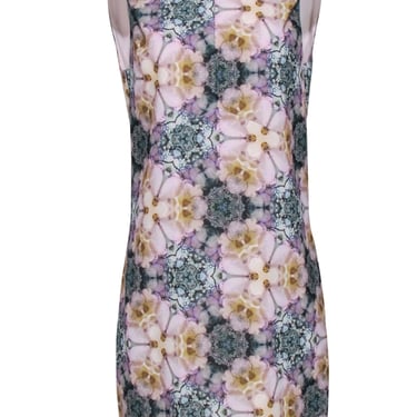 Ted Baker - Lavender Floral Kaleidoscope Print  Sleeveless Sheath Dress Sz 4