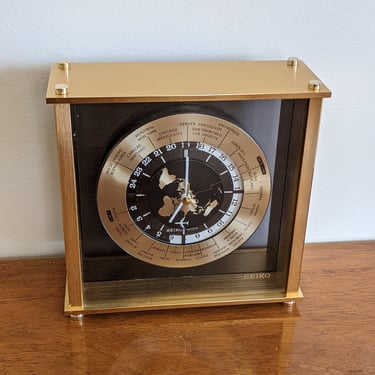 Vintage MCM Seiko International World Time Zones Clock 