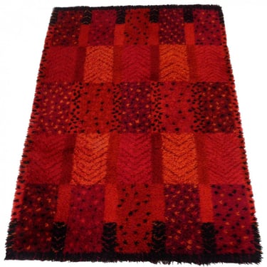 Large Wool Swedish Ostergyllen Rya Rug