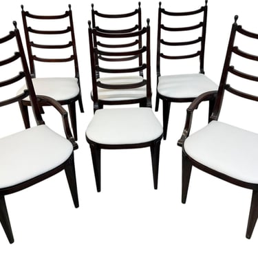 Vintage Directoire Style Rosewood Dining Chairs - Set of 6 
