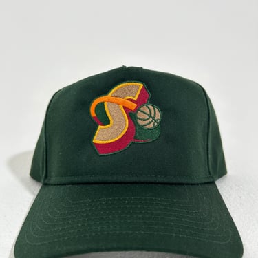 Vintage Seattle SuperSonics Logo Green Snapback Hat