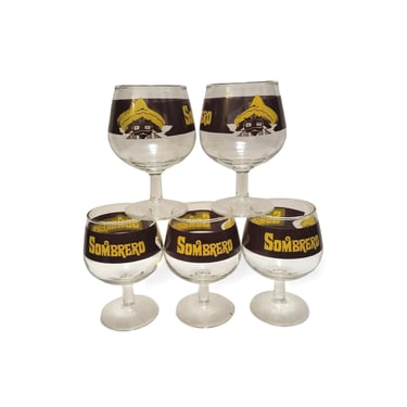 1960s Vintage Kahlua Sombrero Glasses, Donkey Burro, Mid Century Cocktail Glasses, White Russian Coffee Drinks, Retro Vintage Barware 