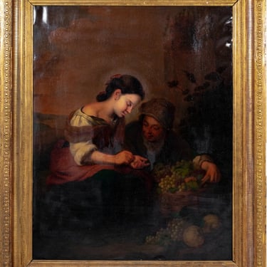 After Bartolome Murillo "Little Fruitseller" Oil on Canvas