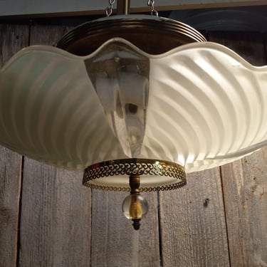 Handsome vintage semi flush light fixture