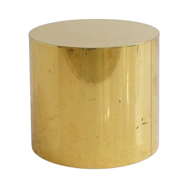 Brass Drum Table, 1970s 