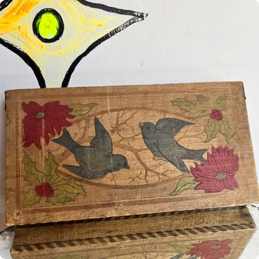Antique | Pyrography Handmade Art Nuveau Flemish Art Box | Collectible Decor 