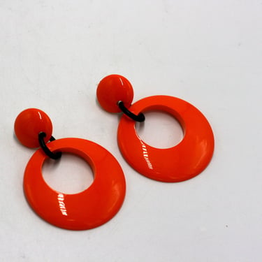 vintage orange hippie boho earrings 