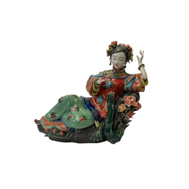 Oriental Porcelain Qing Style Dressing Flower Tree Lady Figure ws3056E 