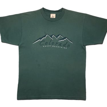 Vintage 90s Colorado Rocky Mountains Made in USA Destination/Souvenir Style Graphic T-Shirt Size Large 