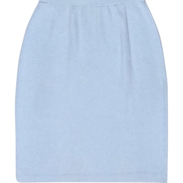 St. John - Light Blue Wool Blend Knit Pencil Skirt Sz S
