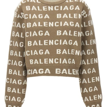 Balenciaga Women All-Over Logo Sweater