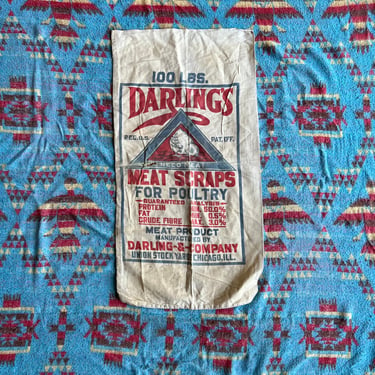Vintage Chicago Stockyards Darlings Poultry Feed Meat Scraps Feedsack 