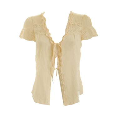 Dolce & Gabbana Cream Eyelet Tie Top