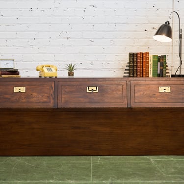 Vintage Campaign Henredon King Headboard