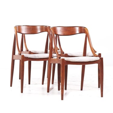 Johannes Andersen Mid Century Danish Teak Dining Chairs - Set of 4 - mcm 