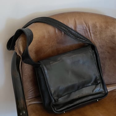 Danier Square Leather Messenger Style Bag