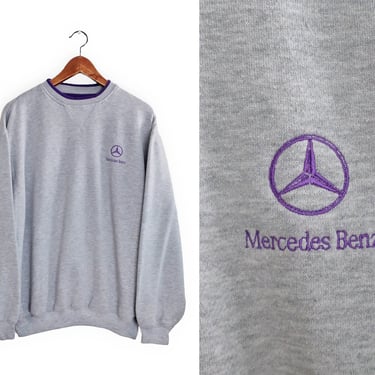 Mercedes sweatshirt / car sweatshirt / Y2K Mercedes Benz logo crew neck baggy sweatshirt Medium 