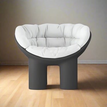 Driade Roly Poly Armchair - Concrete - Bonafacio Ivory Cushion FFE258-182