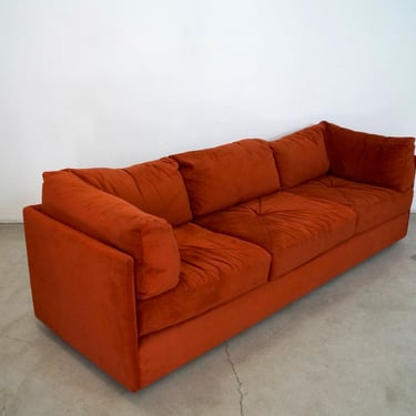 Vintage Mid-Century Modern Velveteen Selig Sofa 
