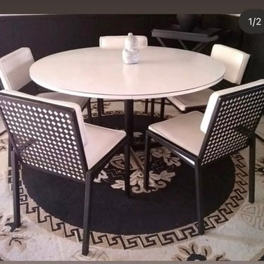 1950s Mid Century Black and White Retro Dining Set - Excellent Design 