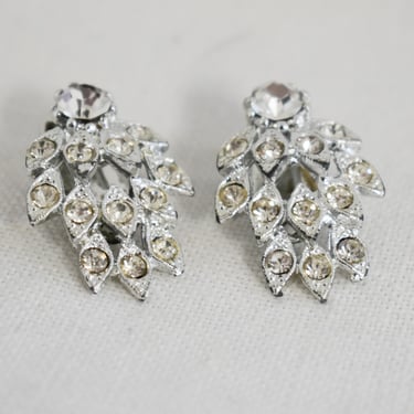 1960s Rhinestone Clip Earrings 