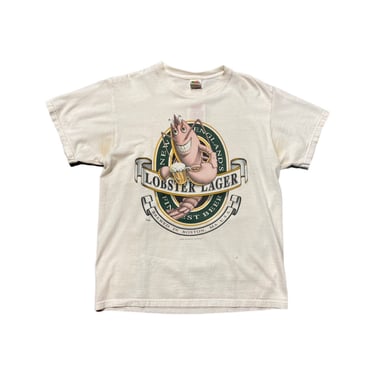 (M) 1993 White Lobster Lager Finest Beer T-Shirt 081922 JF