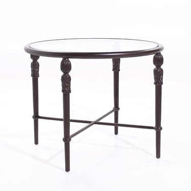 Michael Taylor Montecito Bronze and Glass Side End Table 