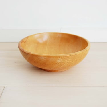 Mid Century Modern Blonde Hard Maple Wooden Bowl Made in Japan 