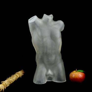 rare glass men torso nude glass figure satin 50s 60s man naked art glass glass studio glass vintage design man 