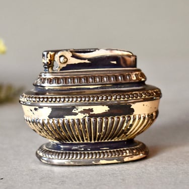 Vintage Gasoline Lighter Ronson Queen Anne Collectable Table Silver Plated lighter 