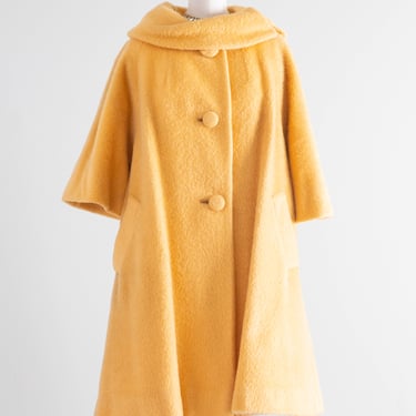 Glamorous 1960's Lilli Ann Honeymoon Mohair & Wool Swing Coat / SM