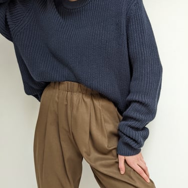90s Navy Classic Ribbed Sweater