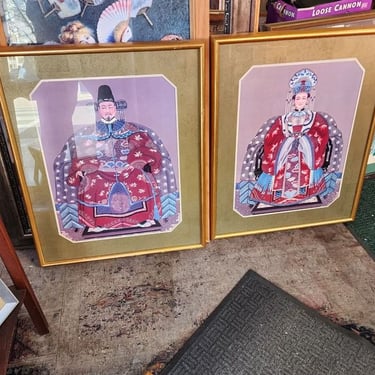 Pair of Chinese Ancestor Art Prints. 26x32