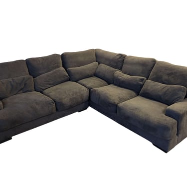 Brown 2pc Feather Filled Sectional