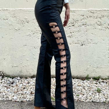 Gallowdance Cut-Out Leather Pants