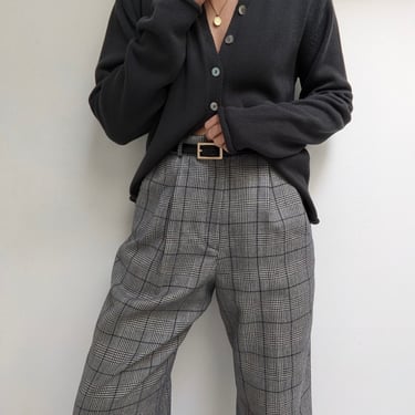 Vintage Plaid Wool Trousers