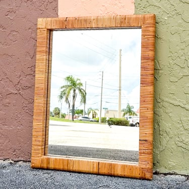 Rattan Wrapped Mirror