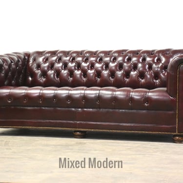 Leather Chesterfield Tufted Sofa 