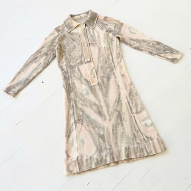 Vintage Hand Painted Wool Minidress 