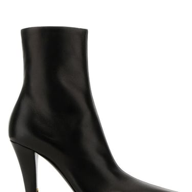 Saint Laurent Women Black Leather Jill Ankle Boots