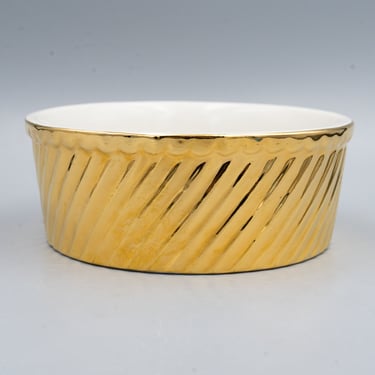Hall China Golden Glo 6" Souffle | Vintage 22K Cookware Serveware 