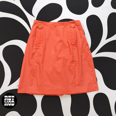 Easy Breezy Vintage 60s 70s Salmon Skort (Skirt with Built-In Shorts) with Pockets 