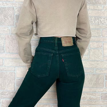 Levi's 550 Dark Green Jeans / Size 24 
