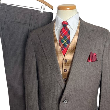 Vintage NORDSTROM Herringbone Wool TWEED 2pc Suit ~ 42 R ~ jacket / blazer / sport coat / pants ~ Preppy / Ivy Style / Trad 