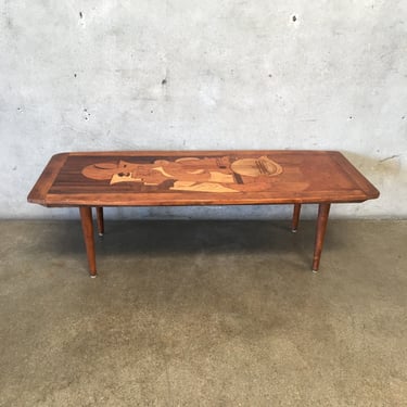 Handcarved Mid Century Coffee Table
