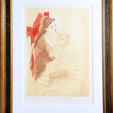 Maternite au Rideau Rouge, Pablo Picasso (After), Marina Picasso Estate Lithograph Collection 