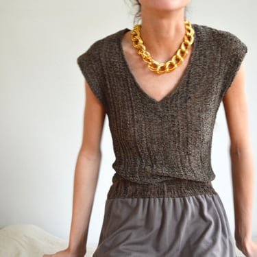 chenille knit 70s midi dress 