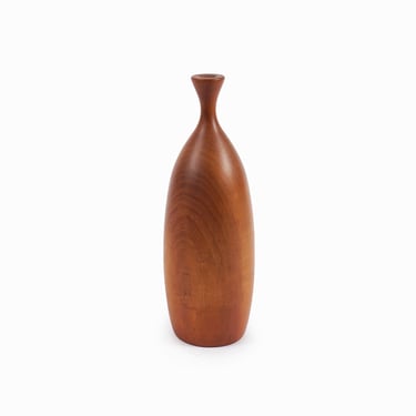 1977 George Biersdorf Wooden Vase Hardwood Hand Turned 
