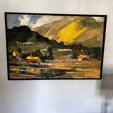 Ted Goerschner Oil Painting Houses in the Valley JB240-27